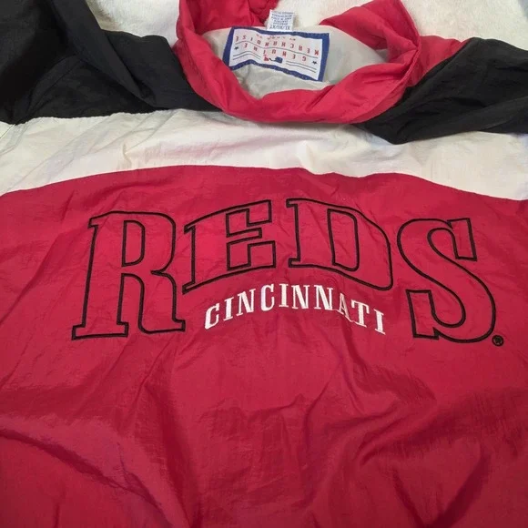 cincinnati reds Windbreaker Vintage MLB Logo 7 Full Zip Embroidered Jacket Sz XL